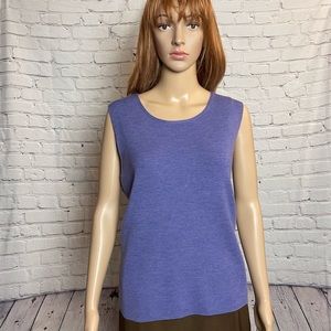 New Eileen Fisher Sleeveless Purple Wool Shell Top Size XL